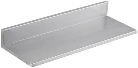 Happybuy 86 x 24 Stainless Steel Floating Shelf with Backsplash