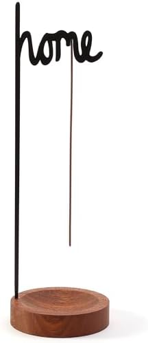 BYHER Incense Holder for Sticks Matte Black Wooden Burner with Tray