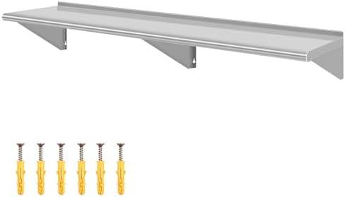 Stainless Steel Wall Shelf 12x60 Heavy Duty Floating Mount
