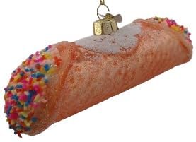 OnHoliday Glass Dessert Cannoli Rainbow Sprinkles Hanging Christmas Ornament