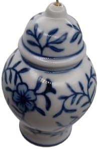 OnHoliday Ceramic Ginger Jar Blue and White Hanging Christmas Ornament 1