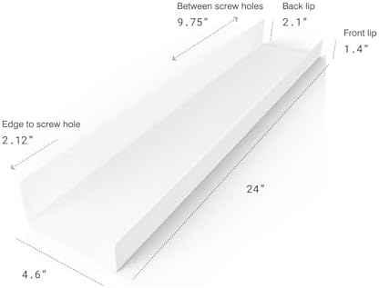 DIY CARTEL Floating Metal Wall Shelf - 24in White