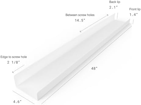 DIY CARTEL Floating Metal Wall Shelf - 48in White