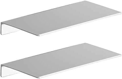 Danpoo Matte Silver Floating Shelves 12 Inch 2 PCS