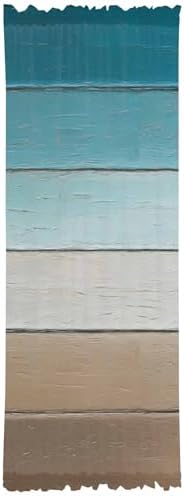 Turquoise Brown French Door Curtain with Rod Pocket