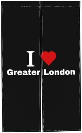 I Love Greater London Blackout Curtain Panels 34x56in Door Covering