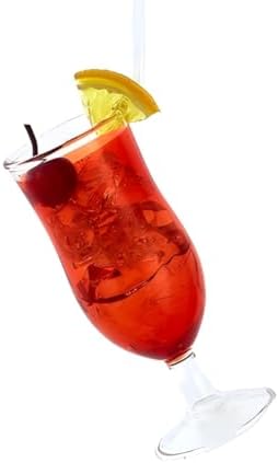 Kurt Adler Red Tropical Drink Glass Ornament 55 Inch