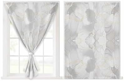 Grey Ombre Marble Self Adhesive Portable Curtains for Windows