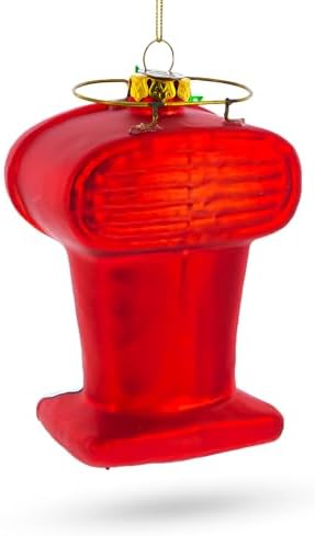 Vintage Red Espresso Machine Glass Christmas Ornament