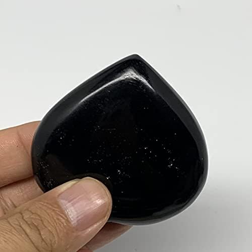 Black Obsidian Heart Crystal 79g Polished Gemstone from Brazil