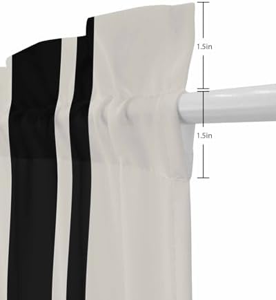 Farm Simple Geometric Black Stripes French Door Curtain Panel