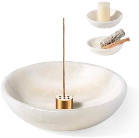 Koville Natural Marble Incense Holder with 9 Holes