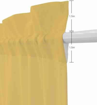 Sheer Yellow French Door Curtain 54x40 Inch