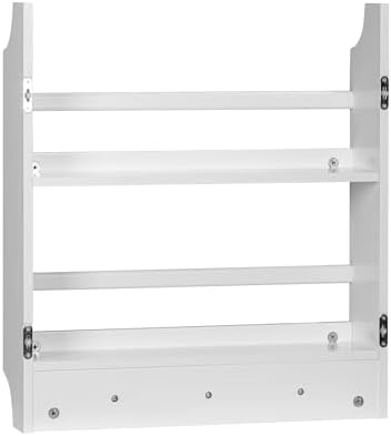 UTEX Floating Book Shelves with Hooks 2-Tier Wall Mounted Storage