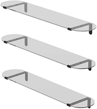 Whitebeach Tempered Glass Floating Shelves 3 Pack for Bathroom Kitchen Living Room