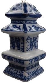 OnHoliday Ceramic Ginger Jar Blue and White Hanging Christmas Ornament