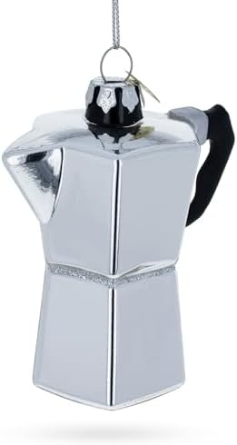Espresso Maker Coffee Lover Glass Christmas Ornament