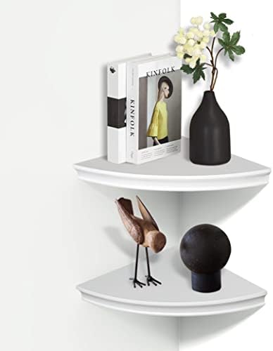AHDECOR White Floating Corner Shelves Set of 2