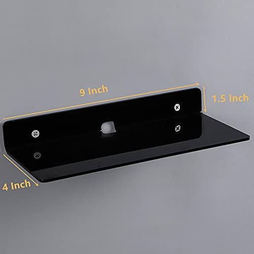 IEEK 4 Piece Black Acrylic Floating Wall Shelves