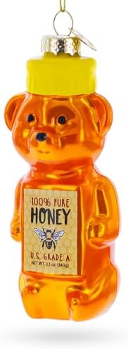 Honey Bear Bottle Blown Glass Christmas Ornament 1