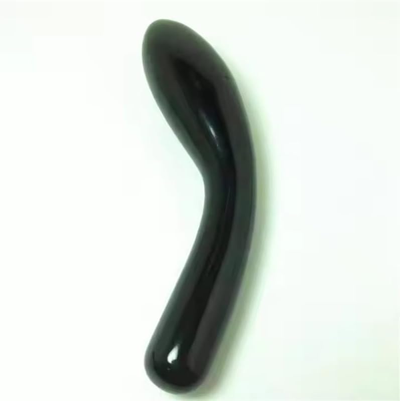 MOONLIGHTCRYSTAL Bent Shape Obsidian Massage Stick Wand 18cm for Women Gift 1pc