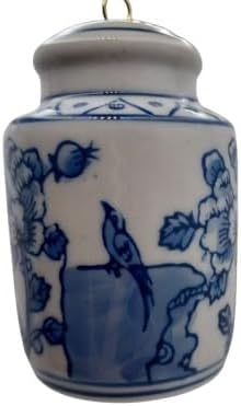 OnHoliday Ceramic Blue and White Ginger Jar Ornament