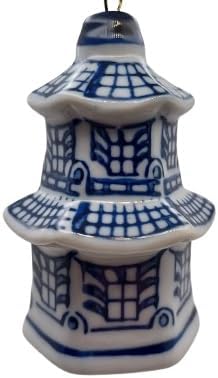 OnHoliday Ceramic Blue and White Ginger Jar Hanging Ornament
