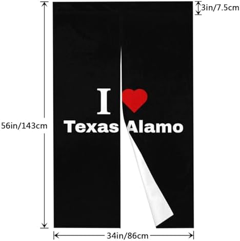 I Love Texas Alamo Blackout Curtain Panels 34x56in Door Divider