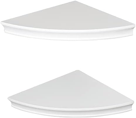 AHDECOR White Floating Corner Shelves Set of 2