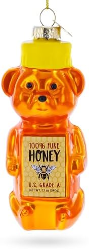 Honey Bear Bottle Blown Glass Christmas Ornament 1