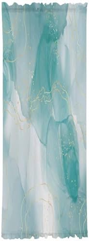 Green Marble French Door Curtain with Tieback