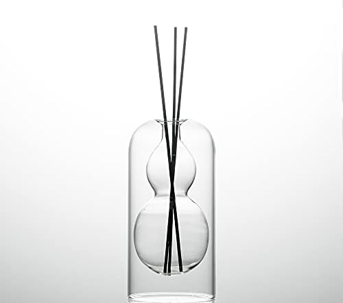 GalDal Empty Glass Fragrance Diffuser Bottles with 16pcs Black Reed Sticks 2pcs Set