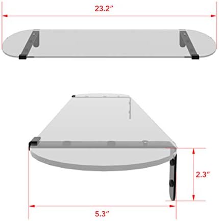 Whitebeach Tempered Glass Floating Shelves 3 Pack for Bathroom Kitchen Living Room
