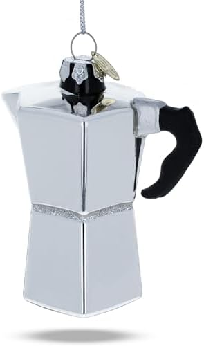 Espresso Maker Coffee Lover Glass Christmas Ornament