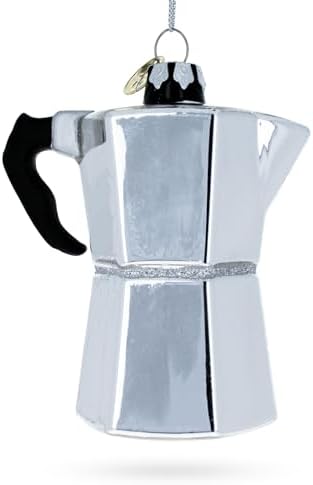Espresso Maker Coffee Lover Glass Christmas Ornament