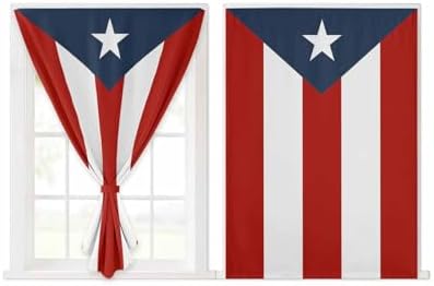 Yomandocix National Flag Puerto Rico Self Adhesive Curtains for Windows