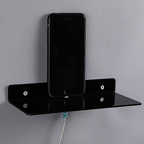 IEEK 4 Piece Black Acrylic Floating Wall Shelves