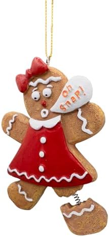 Gingerbread Woman Cookie Oh Snap Broken Leg Christmas Ornament