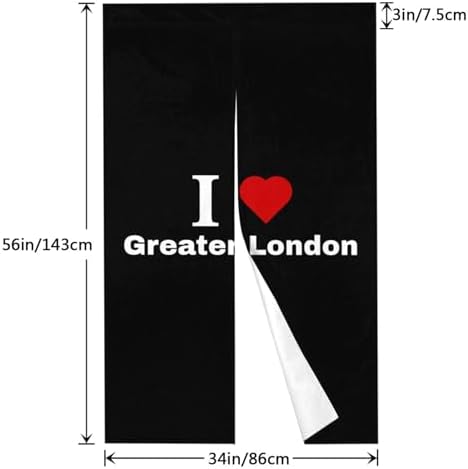 I Love Greater London Blackout Curtain Panels 34x56in Door Covering
