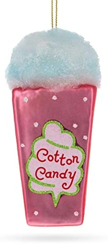 BestPysanky Cotton Candy Delight Blown Glass Christmas Ornament