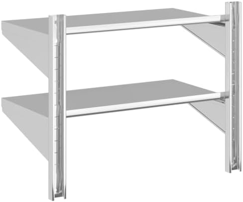 vidaXL Wall Shelf Silver Stainless Steel 295 x 157 x 236 in