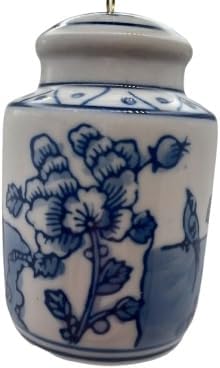 OnHoliday Ceramic Blue and White Ginger Jar Ornament