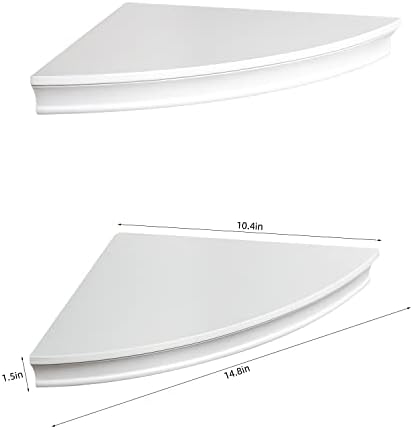 AHDECOR White Floating Corner Shelves Set of 2
