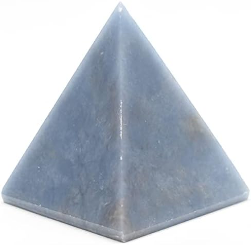 55mm Blue Angelite Pyramid Natural Crystal Angel Stone with Clear Quartz Cabochon