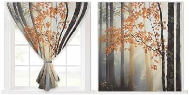 Orange Botanical Self Adhesive Blackout Curtains for Windows