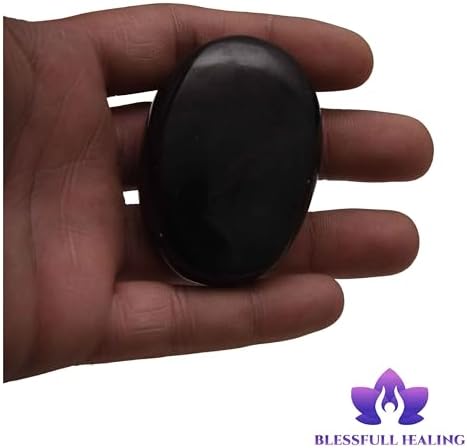 Blessfull Healing Reiki Balancing Black Obsidian Oval Palm Pocket Stone