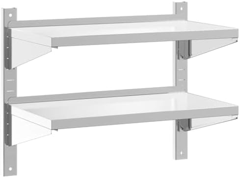 vidaXL Wall Shelf Silver Stainless Steel 295 x 157 x 236 in