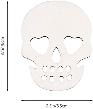 TOYANDONA Halloween Wooden Skull Skeleton Hanging Decorations