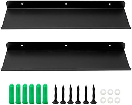 Matte Black Floating Wall Shelf 2 Pack