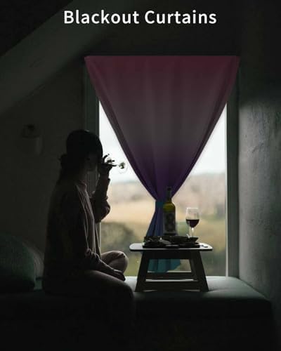 Yomandocix Rainbow Self Adhesive Curtains for Windows